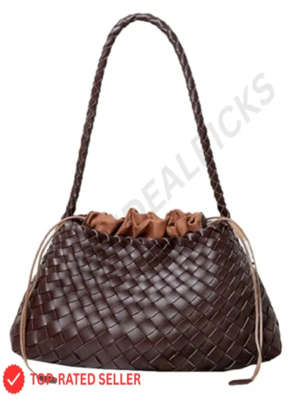 Woven Hobo Bags Women Trendy Suede Bucket Purse Shoulder Bag Tote Handbag